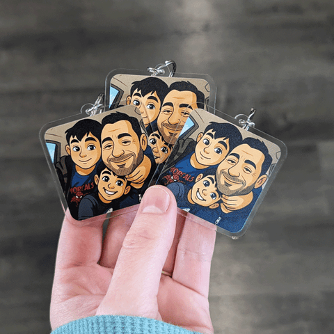 3 Inch Double Sided Face Keychain