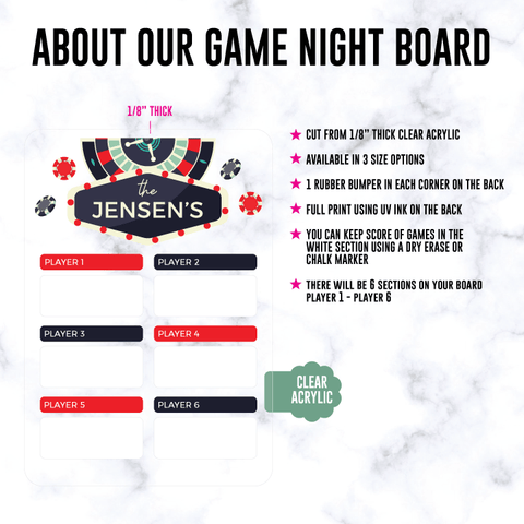 Poker Night Game Board