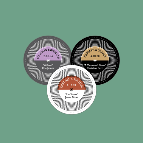 personalized gifts for home - custom record style coasters