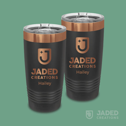 Engraved 20oz Specialty Tumbler - Logo+Text, Both Sides