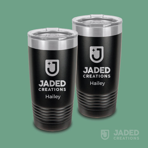 Engraved 20oz Standard Tumbler - Logo+Text, Both Sides