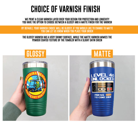 Printed 20oz Specialty Tumbler - Logo One Side, Text Other Side