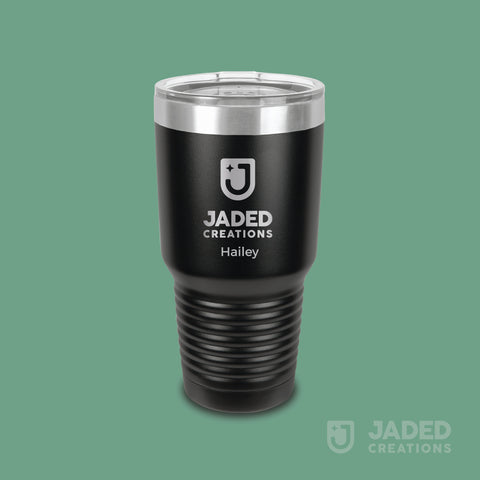 Engraved 30oz Standard Tumbler - Logo+Text, One Side