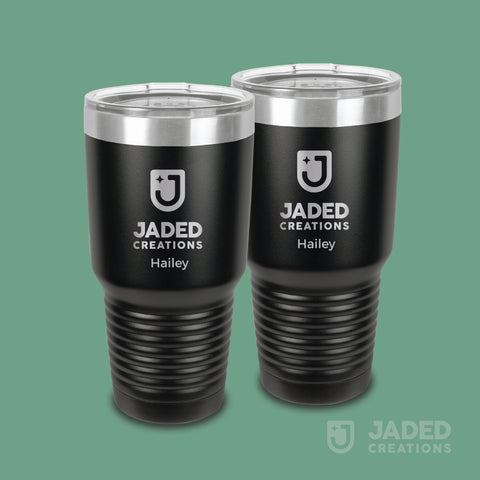 Engraved 30oz Standard Tumbler - Logo+Text, Both Sides