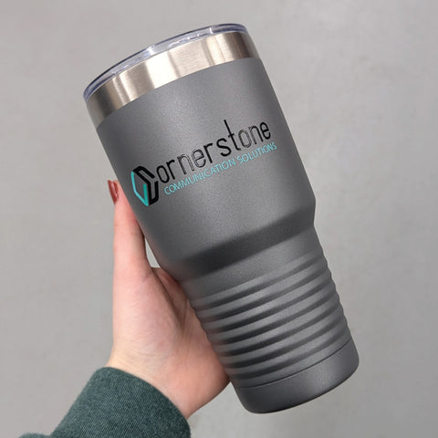 Printed 30oz Standard Tumbler - Logo One Side, Text Other Side