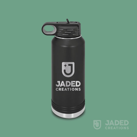 Engraved Standard 40oz Water Bottle - Logo, One Side