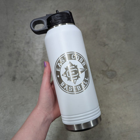 Engraved Standard 40oz Water Bottle - Logo One Side, Text Other Side