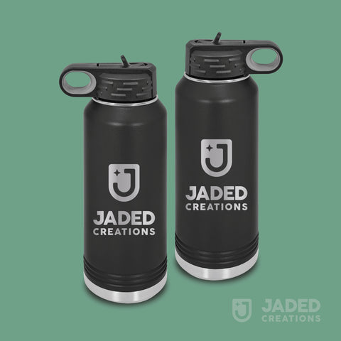 Engraved Standard 40oz Water Bottle - Logo, Both Sides
