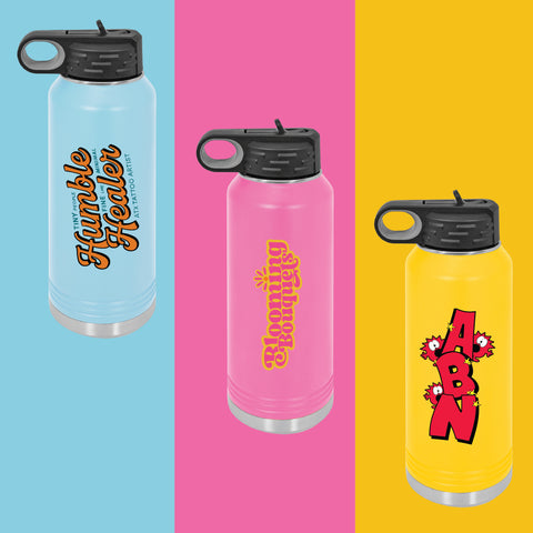 Printed Specialty 32oz Water Bottle - Logo One Side, Text Other Side