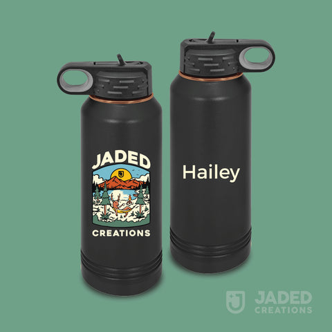 Printed Specialty 32oz Water Bottle - Logo One Side, Text Other Side