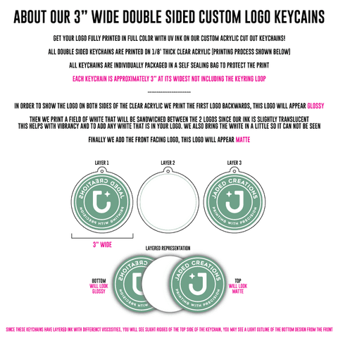 3" Double Sided Logo Keychains