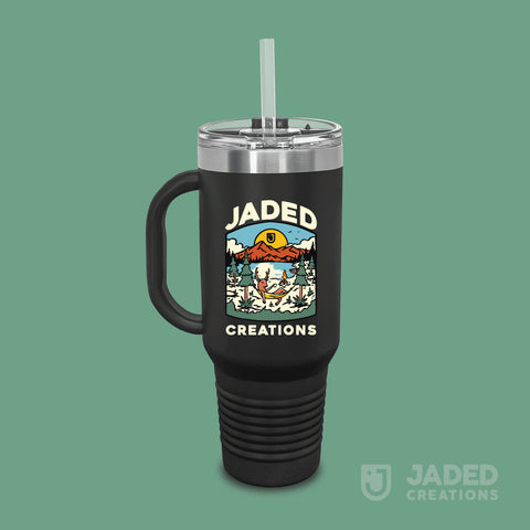 Printed Standard 40oz Tumbler with Handle - Logo, One Side