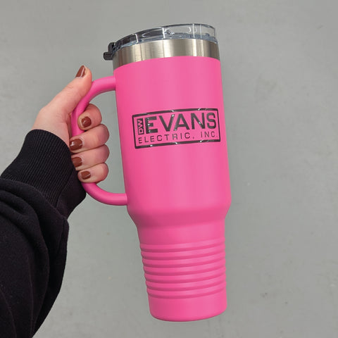 Printed Standard 40oz Tumbler with Handle - Logo, One Side