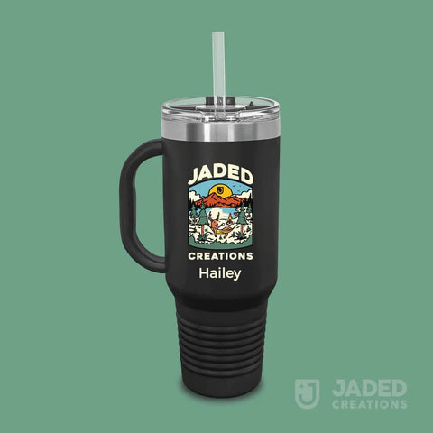 40oz Printed Tumbler with Handle Design