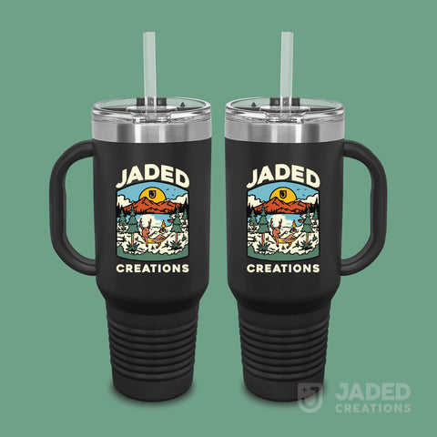 Printed Standard 40oz Tumbler with Handle - Logo, Both Sides