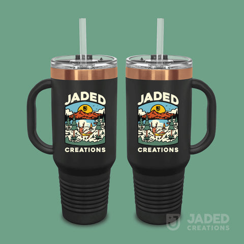 Printed Specialty 40oz Tumbler with Handle - Logo, Both Sides