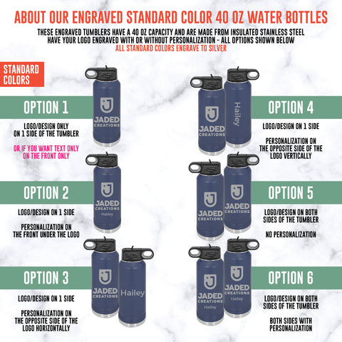 Custom Engraved 40oz Water Bottle