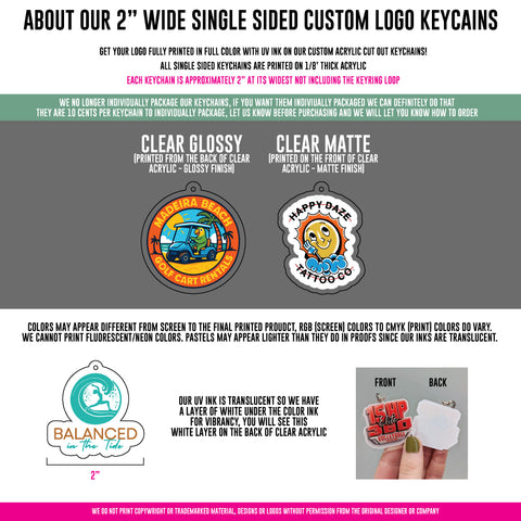 Custom Logo Keychains - Single Sided