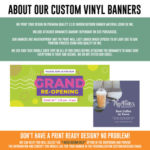 5' x 10' Custom Banner