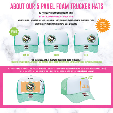 Custom Logo Hat - Otto 5 Panel Foam Mesh Trucker