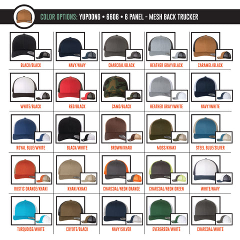 Custom Logo Hat - Yupoong 6 Panel Mesh Trucker