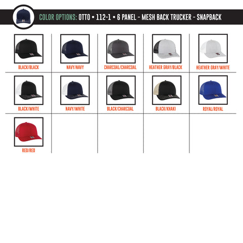 Custom Logo Hat - Otto 6 Panel Mesh Trucker