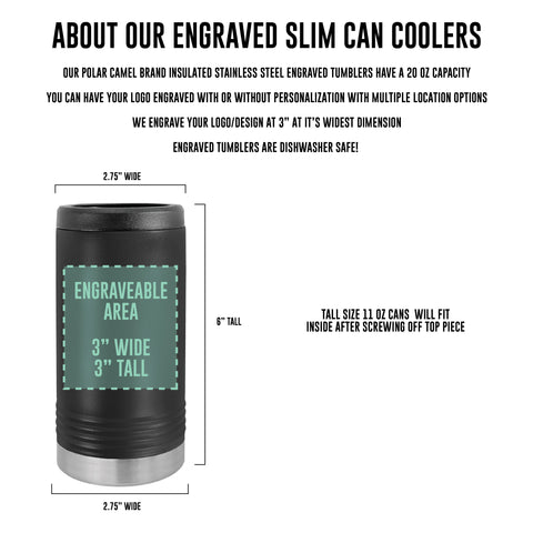 Custom Engraved 11oz Slim Can Cooler