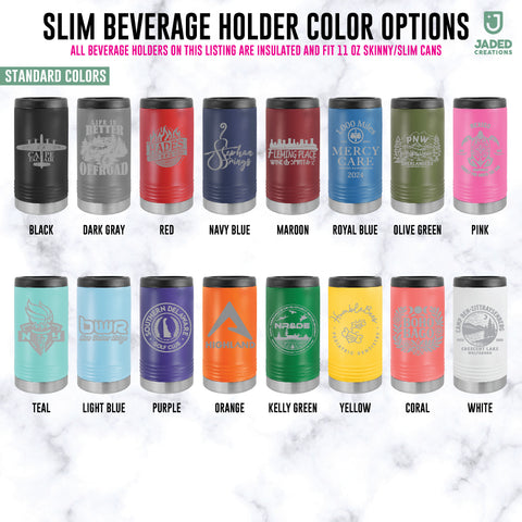Custom Engraved 11oz Slim Can Cooler