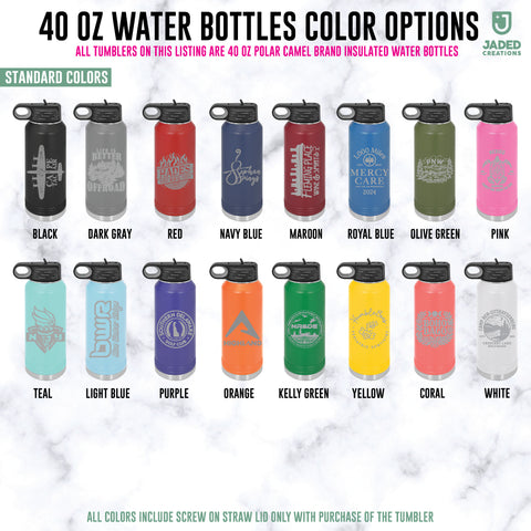 Custom Engraved 40oz Water Bottle