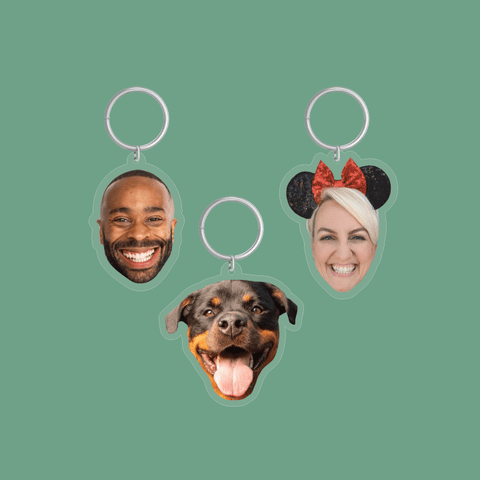 2 Inch Double Sided Face Keychain