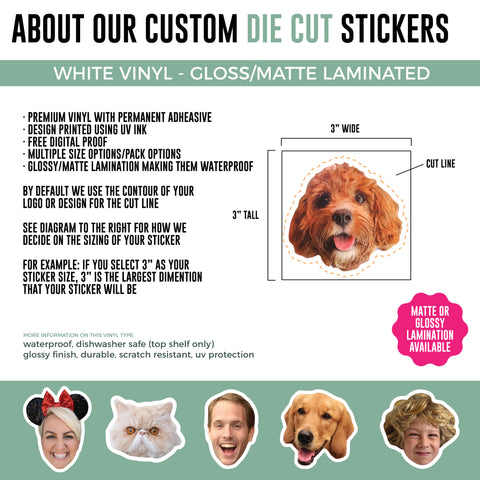 2" Die Cut Face Sticker