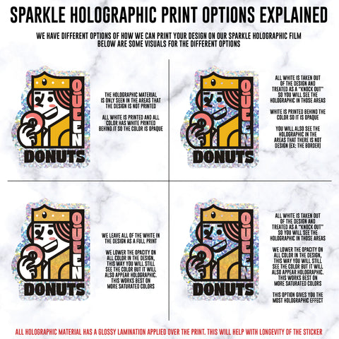 Custom Sparkle Holographic Stickers