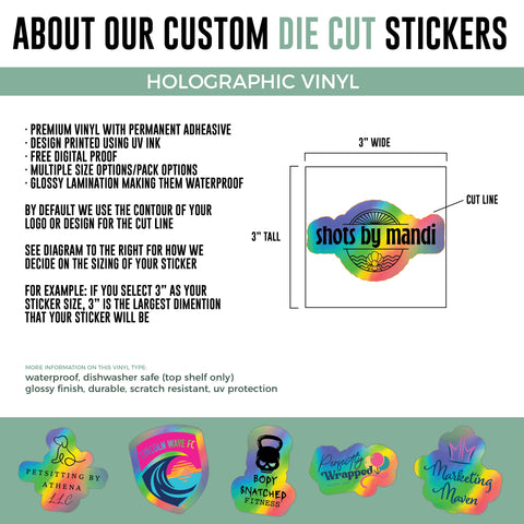 2" Die Cut Holographic Stickers