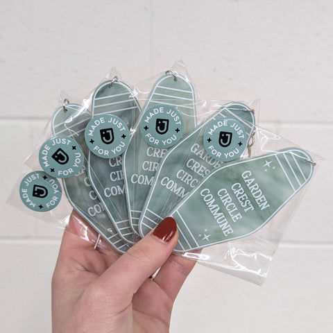 Custom Motel Text Keychains