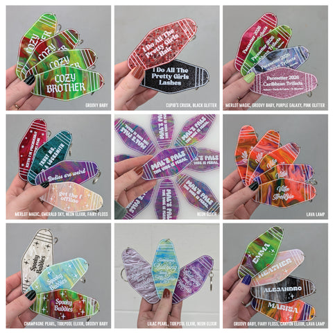Custom Motel Text Keychains