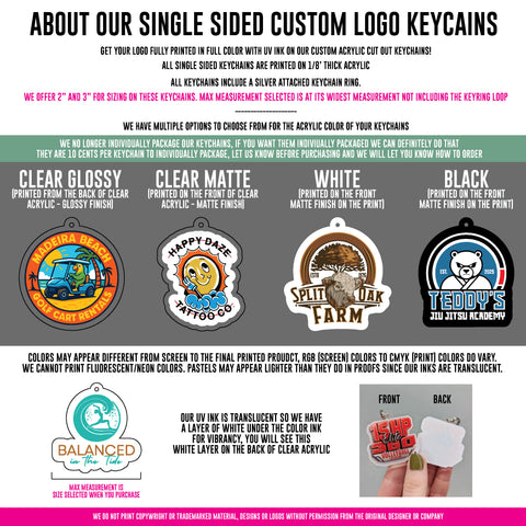 Custom Logo Keychains - Single Sided