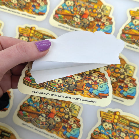 Custom Split Back Stickers