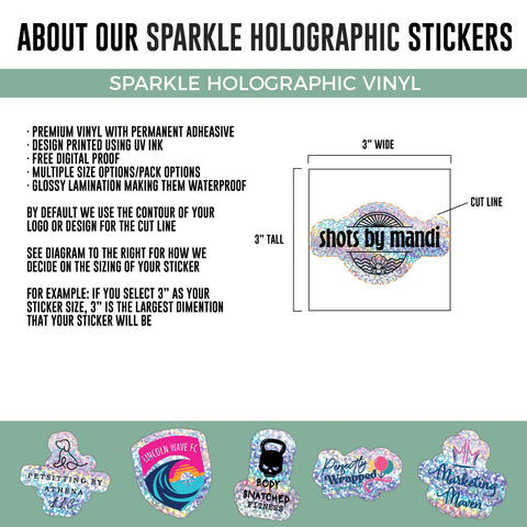 Custom Sparkle Holographic Stickers