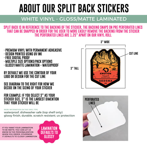 Custom Split Back Stickers