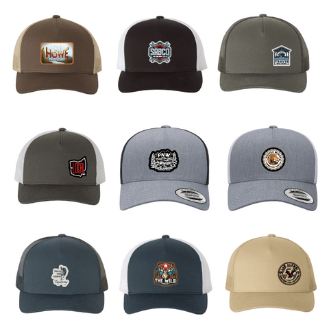 Logo Snapback Hats - 5 Panel Curved Bill